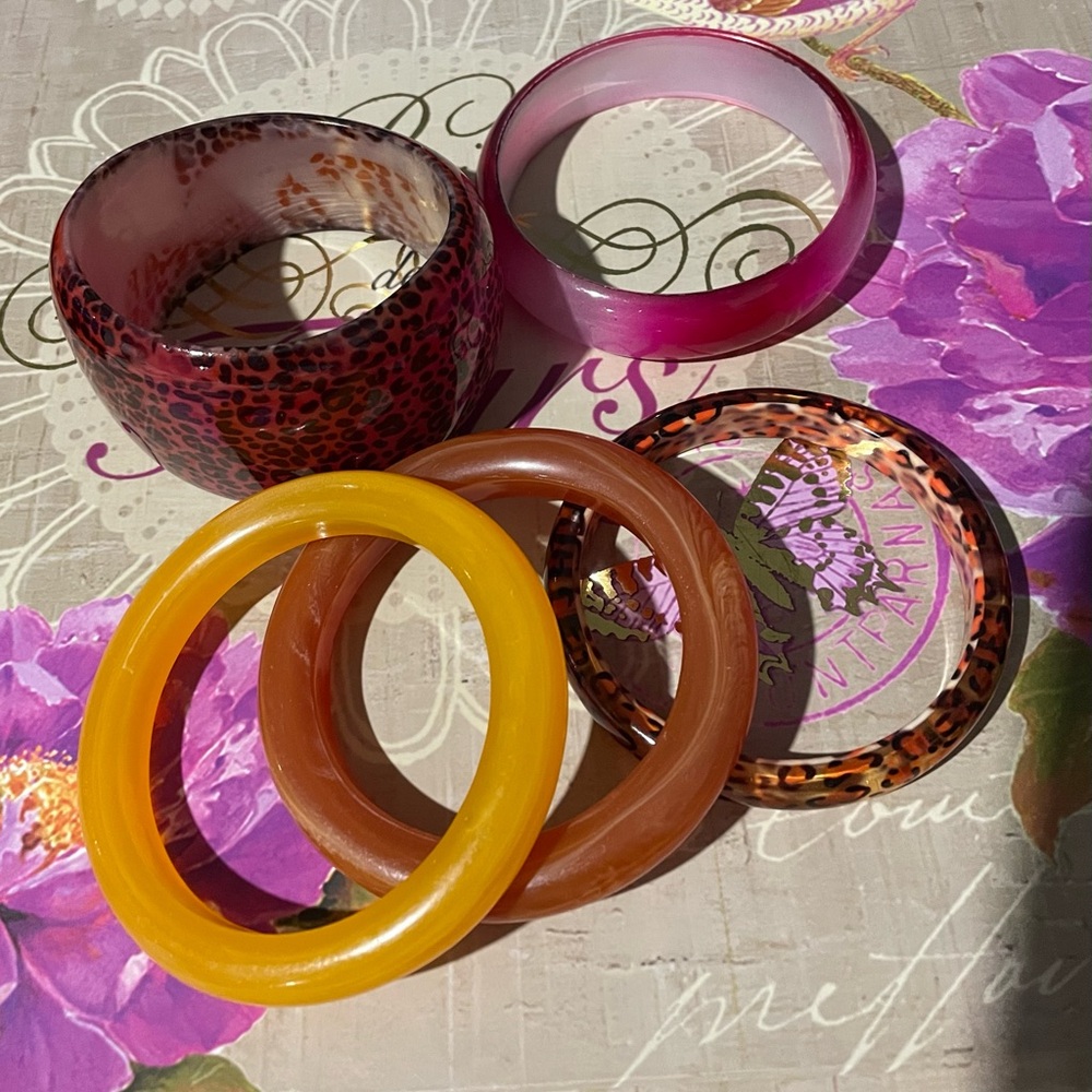 Set of Multicolor Resin Bangles
